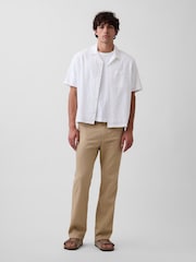 Gap Beige Linen-Cotton Relaxed Straight Trousers - Image 4 of 6