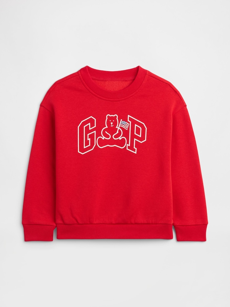 Gap Red Logo Relaxed Crew Neck Sweatshirt (6mths-5yrs) (6mths-5yrs) - Image 1 of 3