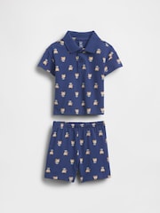 Gap Navy Brannan Bear Pique Polo Outfit Set (0-24mths) - Image 1 of 3