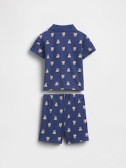 Gap Navy Brannan Bear Pique Polo Outfit Set (0-24mths) - Image 2 of 3