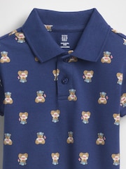 Gap Navy Brannan Bear Pique Polo Outfit Set (0-24mths) - Image 3 of 3