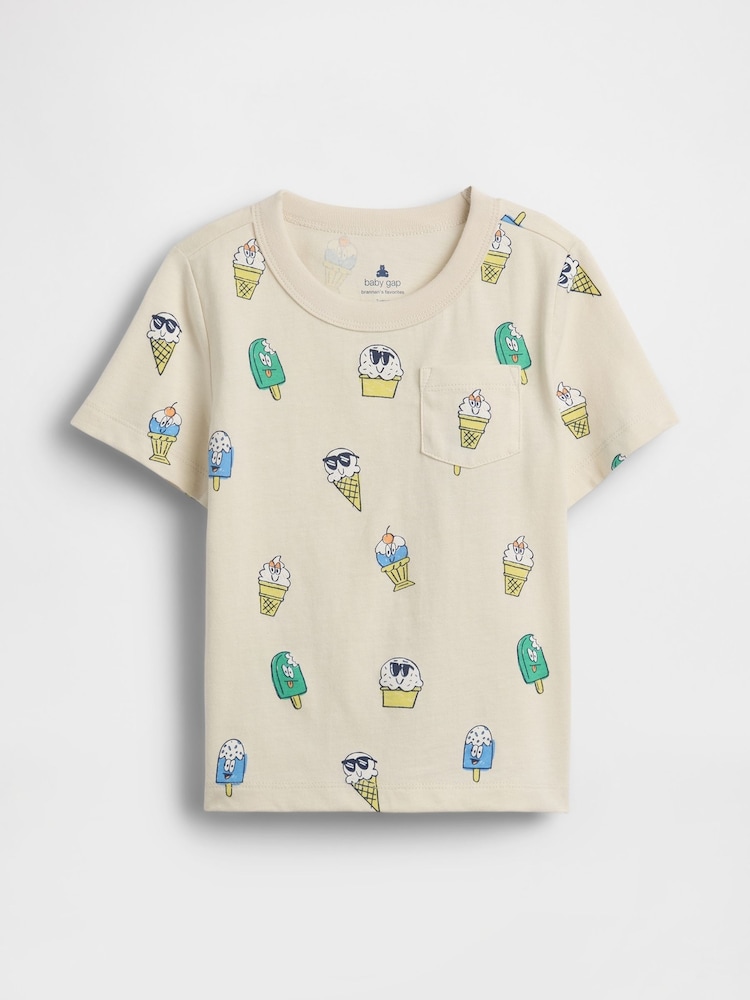 Gap Ice Cream Print Pocket Short Sleeve T-Shirt (6mths-5yrs) - Image 1 of 2