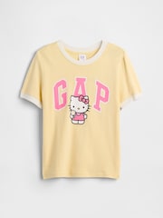 Gap Yellow Hello Kitty Oversized Graphic Short Sleeve T-Shirt (4-13yrs) - Image 1 of 3