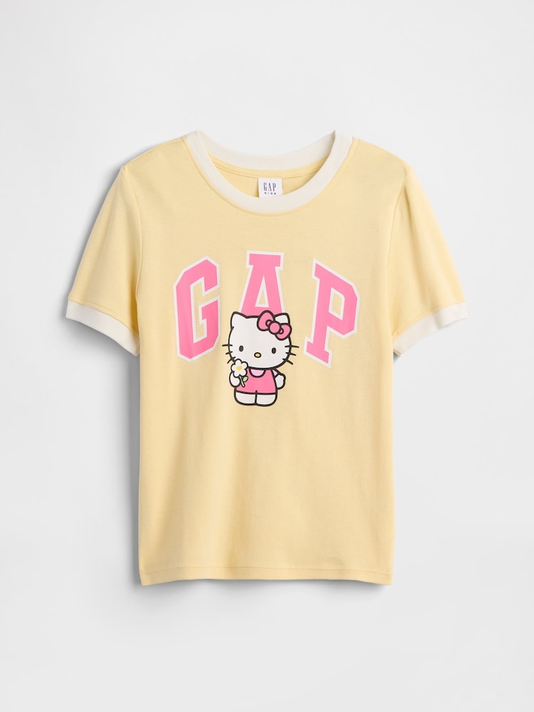 Gap Yellow Hello Kitty Oversized Graphic Short Sleeve T-Shirt (4-13yrs) - Image 1 of 3