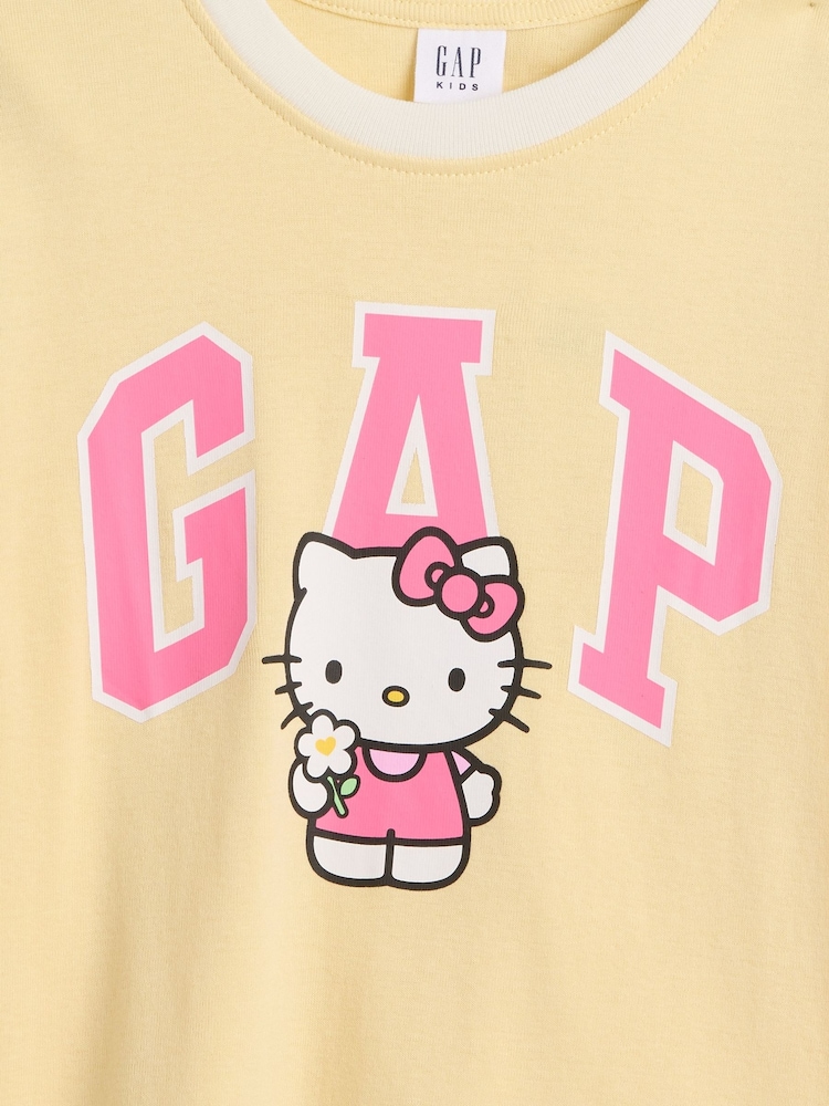 Gap Yellow Hello Kitty Oversized Graphic Short Sleeve T-Shirt (4-13yrs) - Image 3 of 3