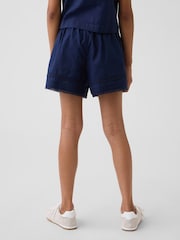 Gap Blue Linen-Cotton Lace-Trim Easy Shorts (4-13yrs) - Image 2 of 5