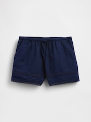 Gap Blue Linen-Cotton Lace-Trim Easy Shorts (4-13yrs) - Image 4 of 5