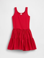 Gap Red Mixed Media Tiered Vest Dress (4-13yrs) - Image 3 of 4