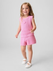 Gap Pink Crochet Pull On Shorts (6mths-5yrs) - Image 1 of 4