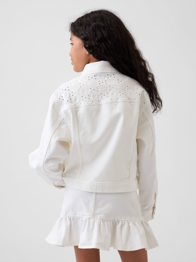 Gap White Eyelet Denim Jacket (4-13yrs) - Image 2 of 5