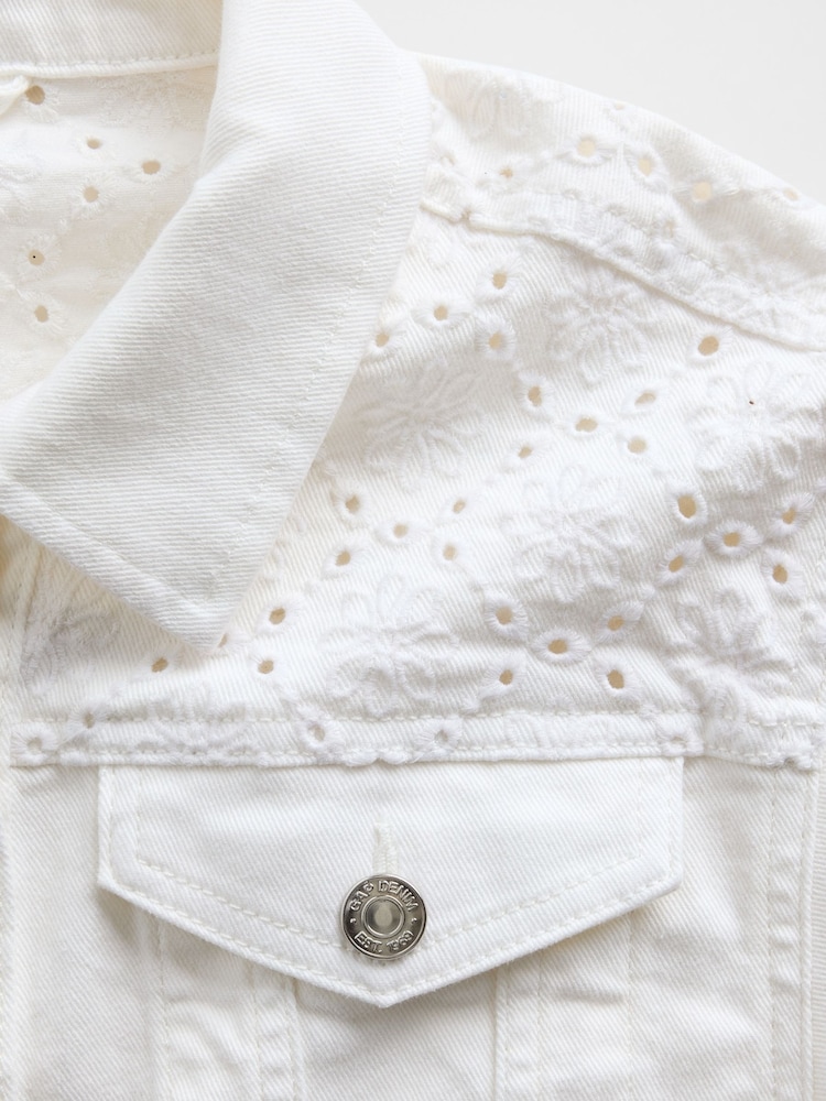 Gap White Eyelet Denim Jacket (4-13yrs) - Image 5 of 5