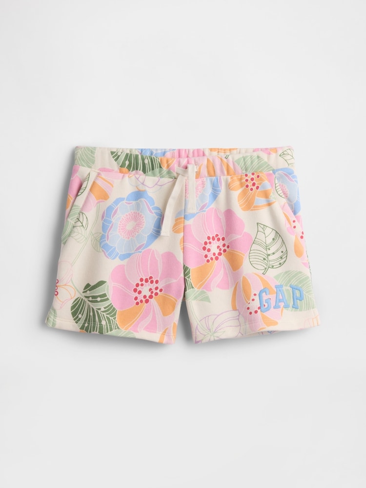 Gap Bright Floral Logo Pull On Shorts (4-13yrs) - Image 1 of 3 Gap Bright Floral Logo Pull On Shorts (4-13yrs) - Image 1 of 3