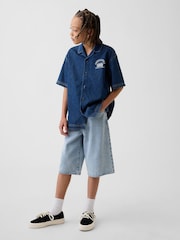 Gap Light Wash Baggy Denim Jorts Shorts (5-13yrs) - Image 3 of 5
