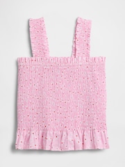 Gap Pink Floral Smocked Peplum Top (4-13yrs) - Image 1 of 3