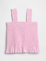 Gap Pink Floral Smocked Peplum Top (4-13yrs) - Image 2 of 3
