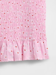 Gap Pink Floral Smocked Peplum Top (4-13yrs) - Image 3 of 3