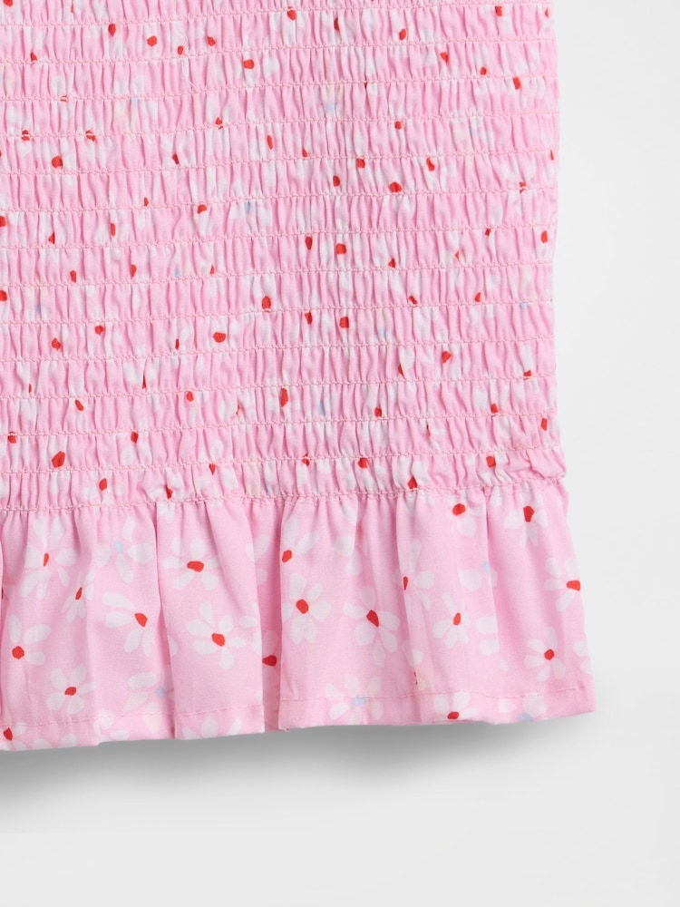 Gap Pink Floral Smocked Peplum Top (4-13yrs) - Image 3 of 3 Gap Pink Floral Smocked Peplum Top (4-13yrs) - Image 3 of 3