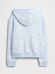 Gap Blue Floral Relaxed Gap Logo Zip Hoodie (4-13yrs) - Image 2 of 3