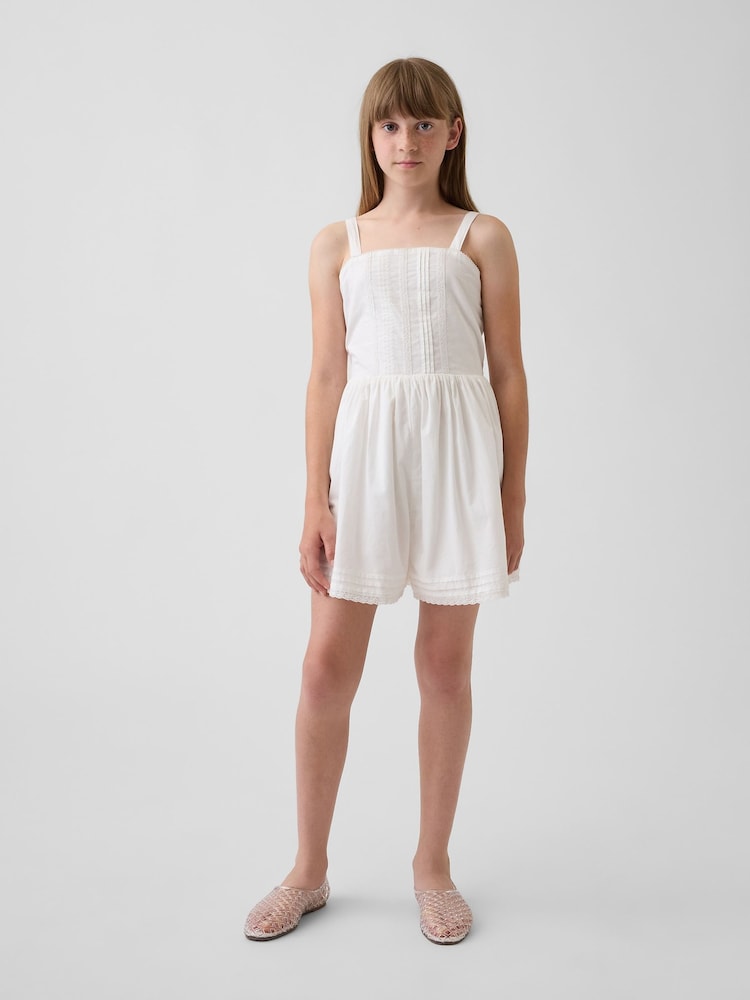 Gap White Lace-Trim Shorts Jumpsuit (4-13yrs) - Image 1 of 4