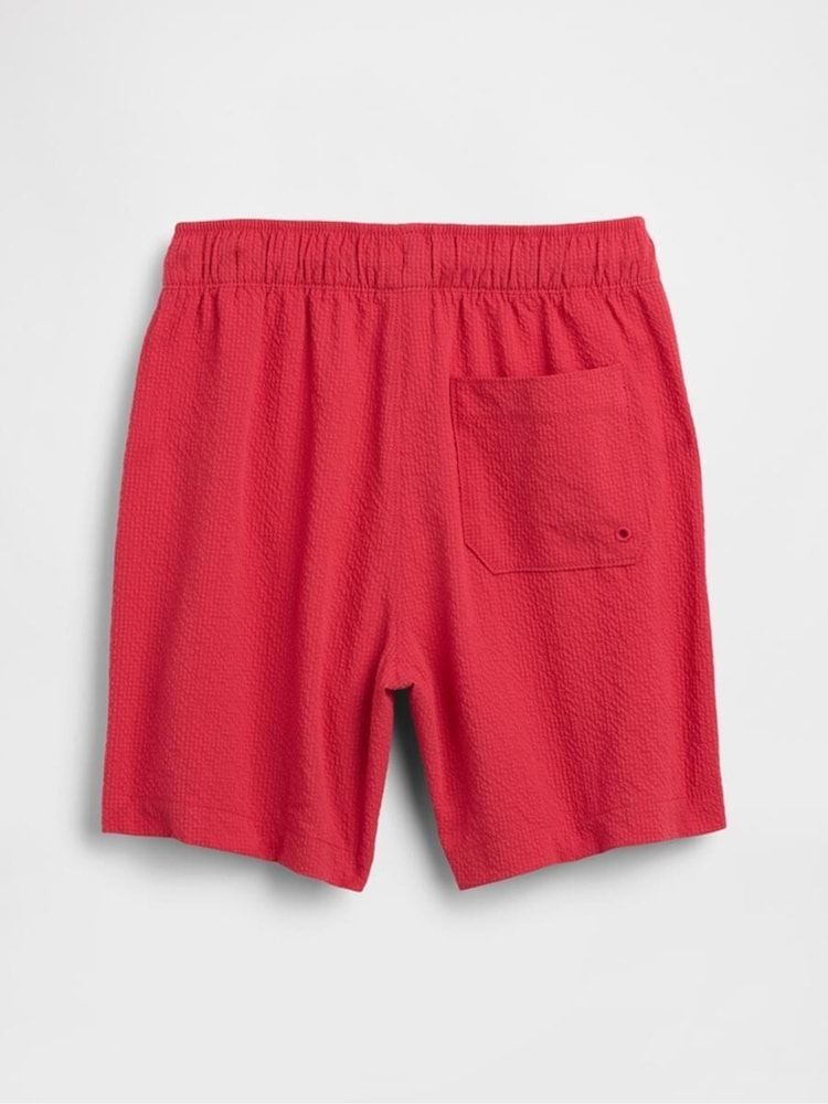 Gap Red Seersucker Swim Trunks (4-13yrs) - Image 2 of 3 Gap Red Seersucker Swim Trunks (4-13yrs) - Image 2 of 3