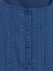 Gap Blue Flutter-Sleeve Lace-Trim Dress (4-13yrs) - Image 4 of 4