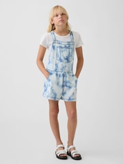 Gap Blue Tie-Dye Denim Relaxed Short Dungarees (4-13yrs) - Image 1 of 4