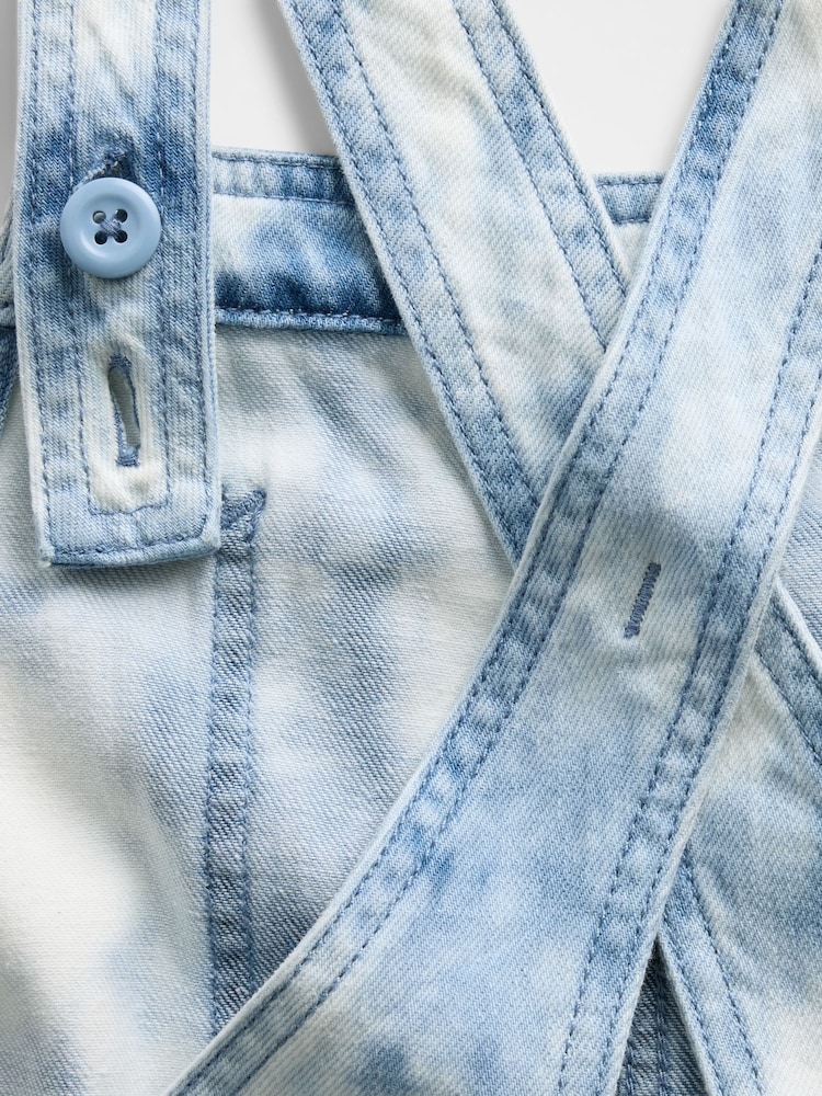 Gap Blue Tie-Dye Denim Relaxed Short Dungarees (4-13yrs) - Image 4 of 4