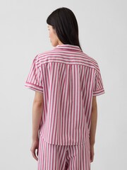 Gap Red Stripe Poplin Pyjama Short Sleeve Shirt - Image 2 of 4