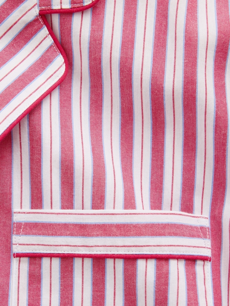 Gap Red Stripe Poplin Pyjama Short Sleeve Shirt - Image 4 of 4