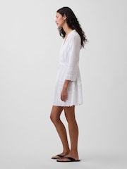 Gap White Lace-Trim Mini V-Neck Dress - Image 3 of 4