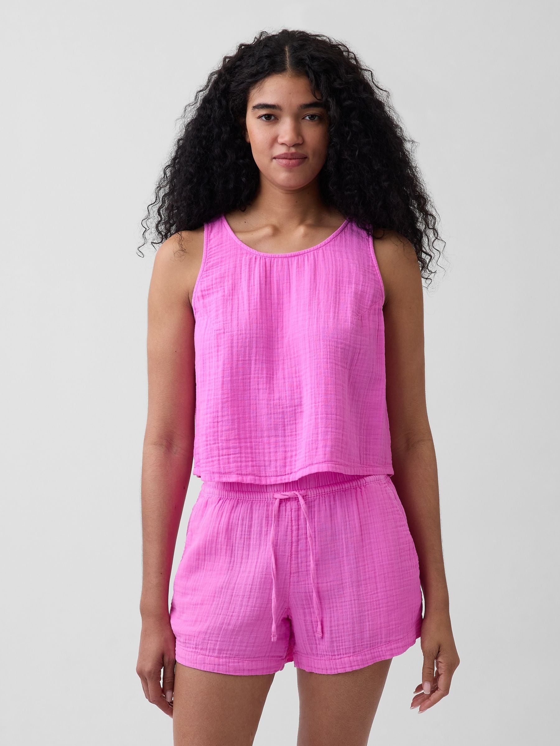 Buy Gap Pink Gauze Racer Shell Vest from Next Romania