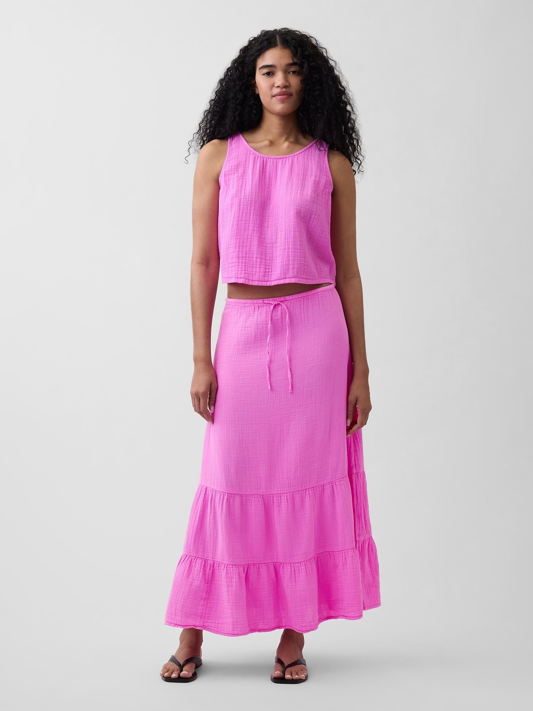 Buy Gap Pink Gauze Racer Shell Vest from Next Romania