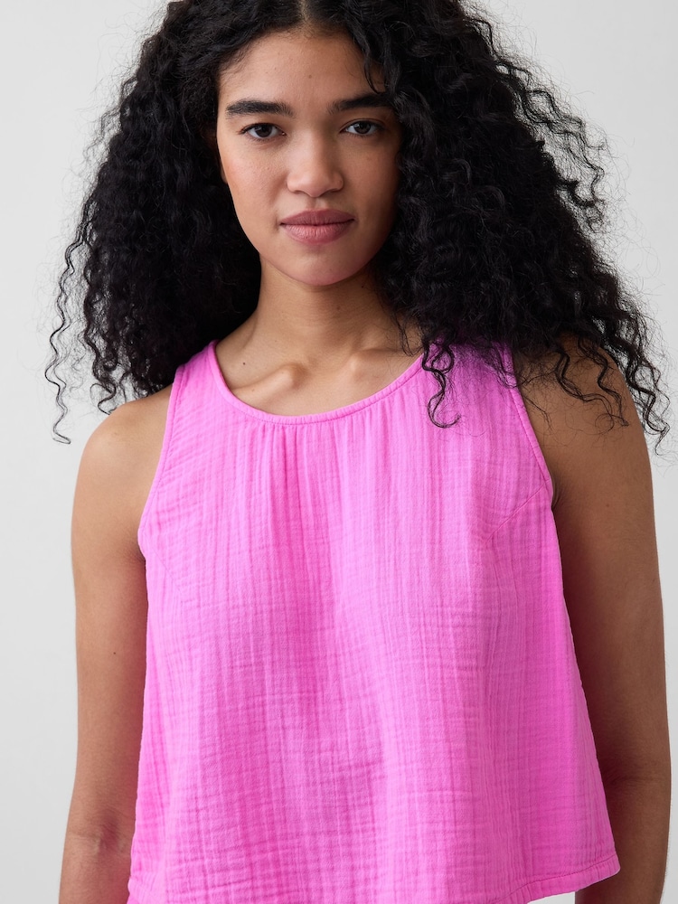 Gap Pink Gauze Racer Shell Vest - Image 4 of 4