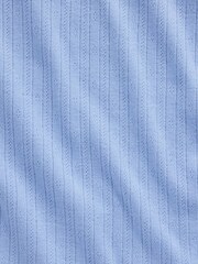 Gap Light Blue Pointelle Crew Neck Short Sleeve T-Shirt - Image 3 of 3