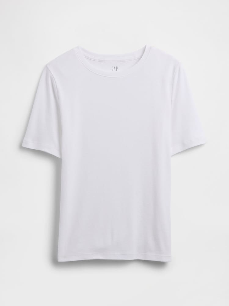 Gap White Modern Ribbed Crew neck Short Sleeve T-Shirt - Image 2 of 2