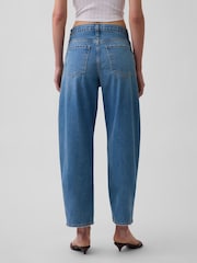 Gap Medium Wash High Waisted Crop Barrel Jeans - Image 2 of 4