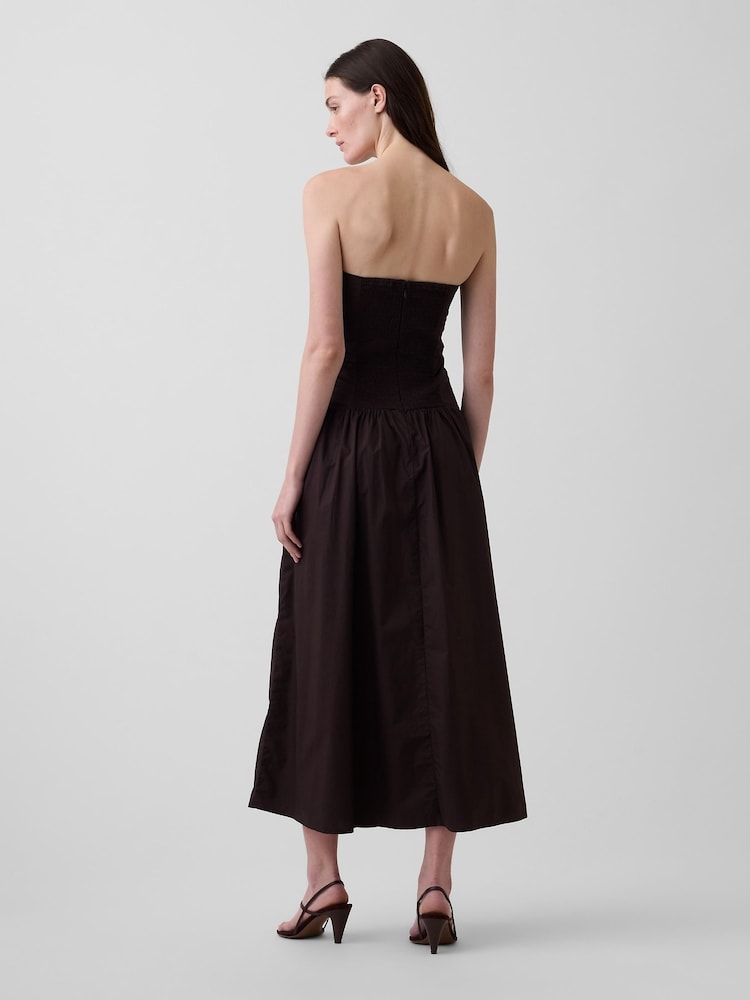 Gap Brown Poplin Drop-Waist Maxi Dress - Image 2 of 4