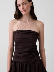 Gap Brown Poplin Drop-Waist Maxi Dress - Image 4 of 4