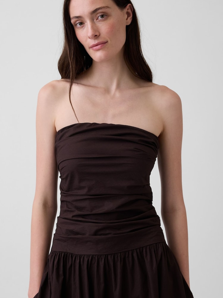 Gap Brown Poplin Drop-Waist Maxi Dress - Image 4 of 4