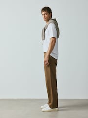 Tan Brown Relaxed Fit Cotton Rich Stretch Chinos - Image 2 of 10