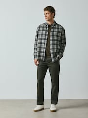 Green Straight Fit Cotton Rich Stretch Chinos - Image 1 of 10