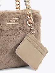Carvela Brown Mini Cammie Fur Shoulder Bag - Image 3 of 5