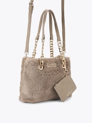 Carvela Brown Mini Cammie Fur Shoulder Bag - Image 4 of 5