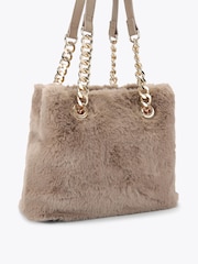 Carvela Brown Mini Cammie Fur Shoulder Bag - Image 5 of 5