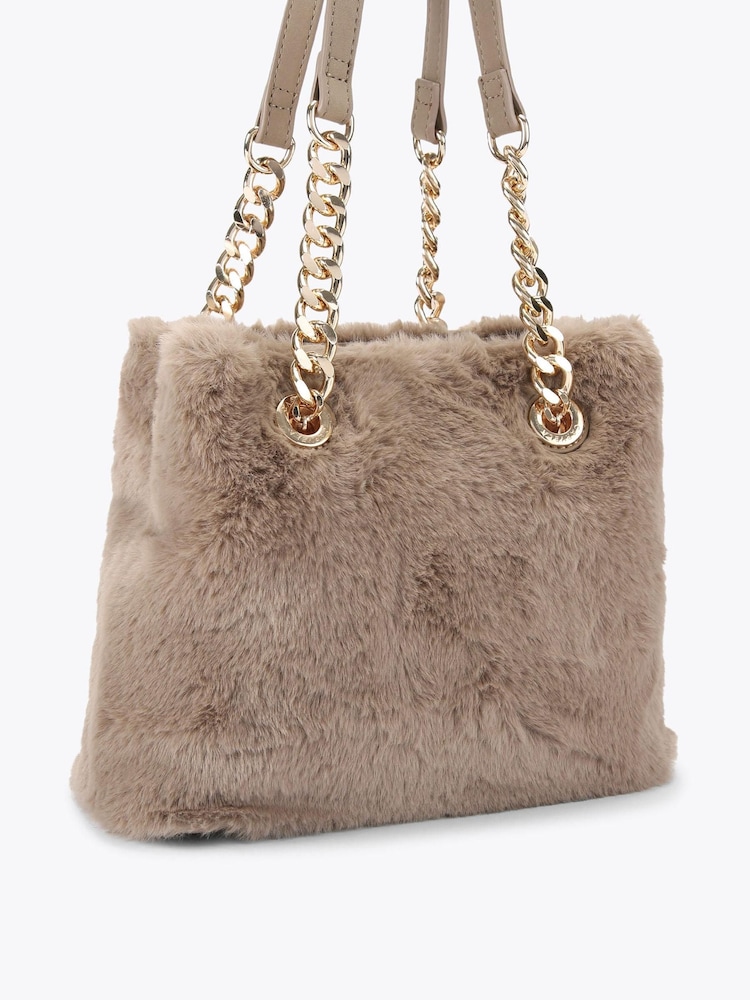 Carvela Brown Mini Cammie Fur Shoulder Bag - Image 5 of 5 Carvela Brown Mini Cammie Fur Shoulder Bag - Image 5 of 5