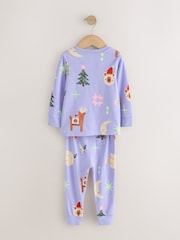 Lilac Purple Christmas Snuggle Pyjamas Set (9mths-12yrs) - Image 2 of 4