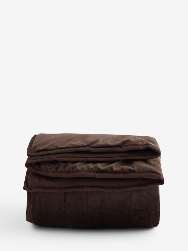 Brown Elsie Velvet Quilted Bedspread - Image 4 of 4