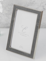 Widdop Grey Metal Plated Faux Shagreen Photo Frame - Image 1 of 5