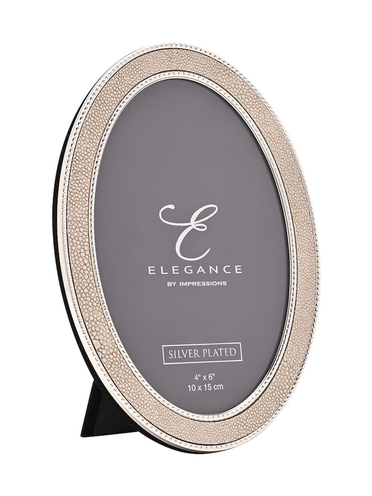 Widdop Cream Metal Plated Faux Shagreen Photo Frame - Image 1 of 6