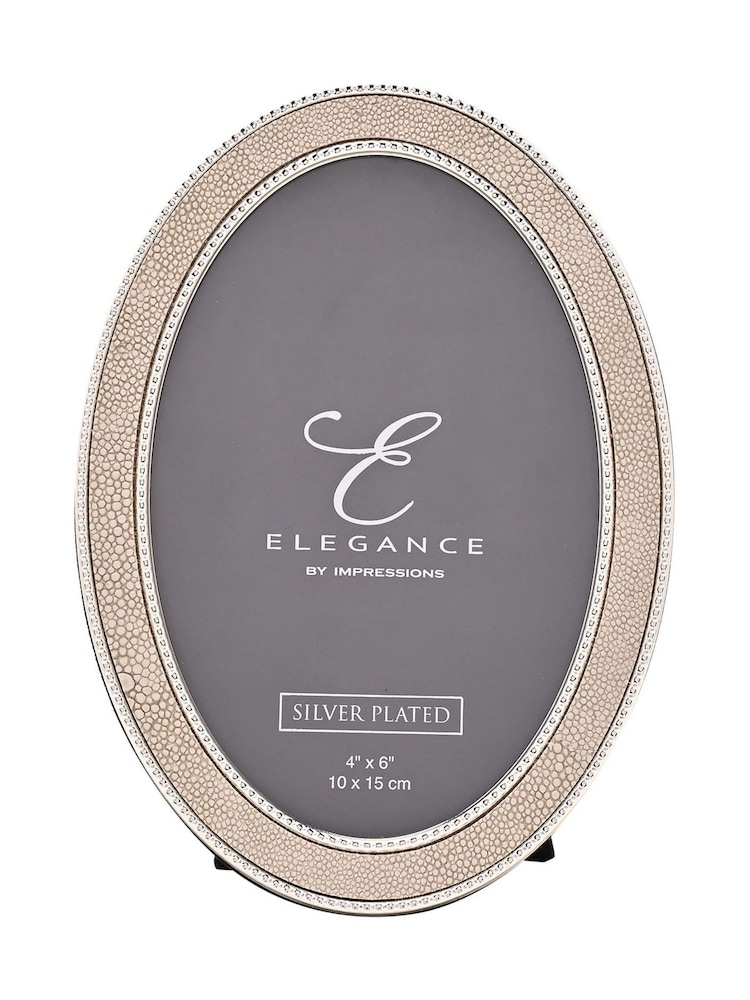 Widdop Cream Metal Plated Faux Shagreen Photo Frame - Image 2 of 6